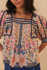 Blouse Superbloom Taperstry en coton - Multicolore