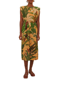 Robe midi Tropical Isla en coton - Vert