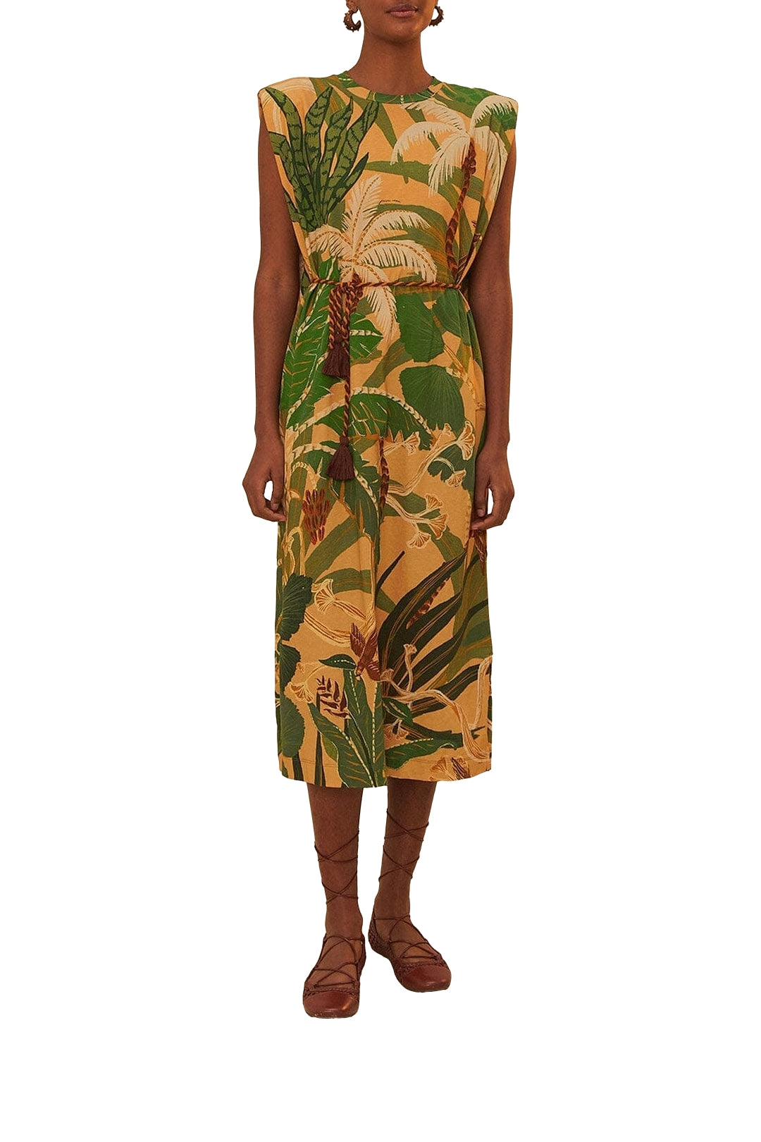 Robe midi Tropical Isla en coton - Vert