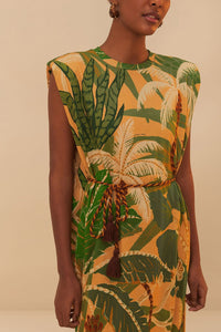 Robe midi Tropical Isla en coton - Vert