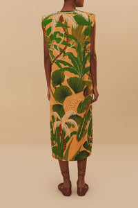 Robe midi Tropical Isla en coton - Vert