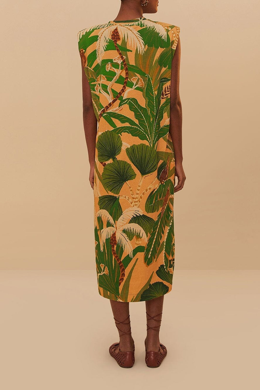 Robe midi Tropical Isla en coton - Vert