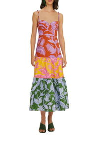Robe longue Tropical Swing en coton - Multicolore