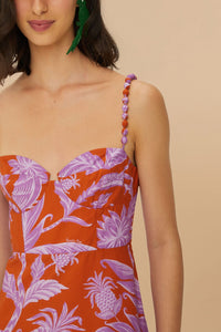 Robe longue Tropical Swing en coton - Multicolore