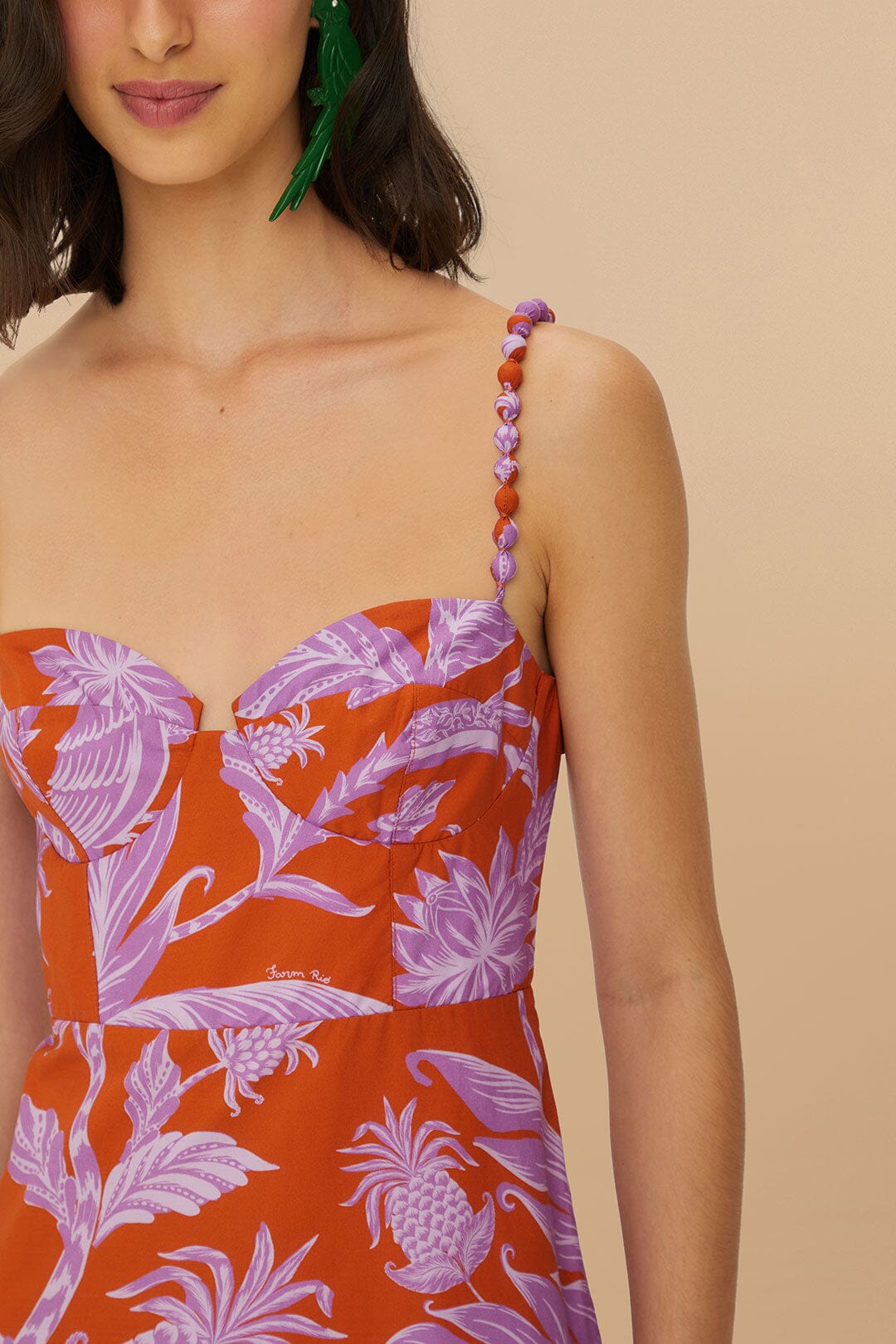 Robe longue Tropical Swing en coton - Multicolore