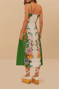 Robe midi Dreamscape en lin - Blanc