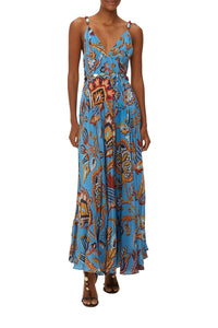 Sunset Tapestry maxi dress - Blue