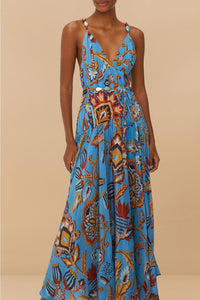 Sunset Tapestry maxi dress - Blue