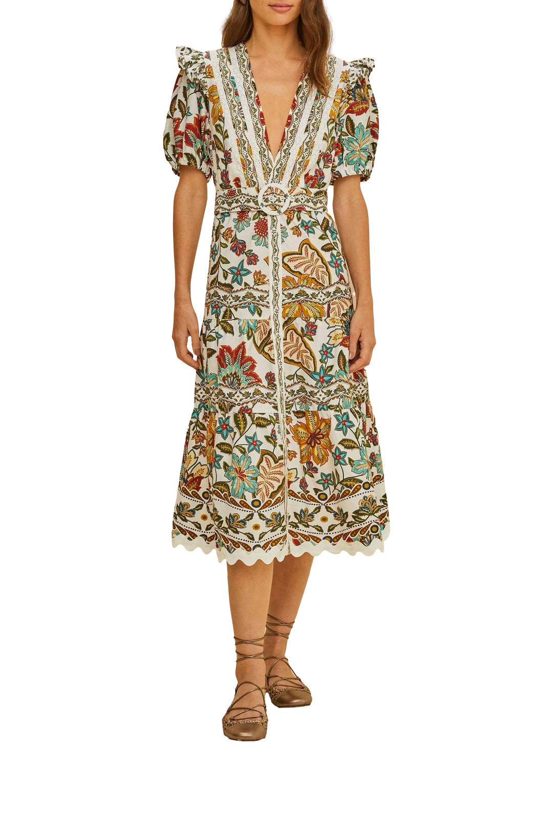 DJV_Botanicals Off White Robes midi - Botanicals Off White