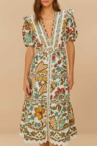 DJV_Botanicals Off White Robes midi - Botanicals Off White