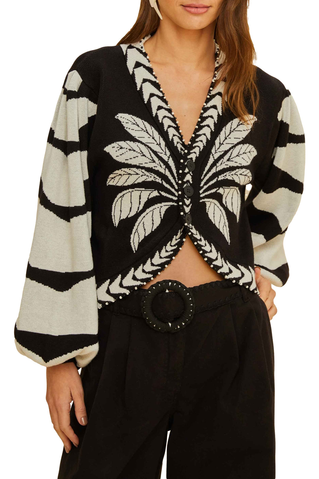 Black And White Cardigan - Black And White