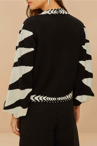 Black And White Cardigan - Black And White