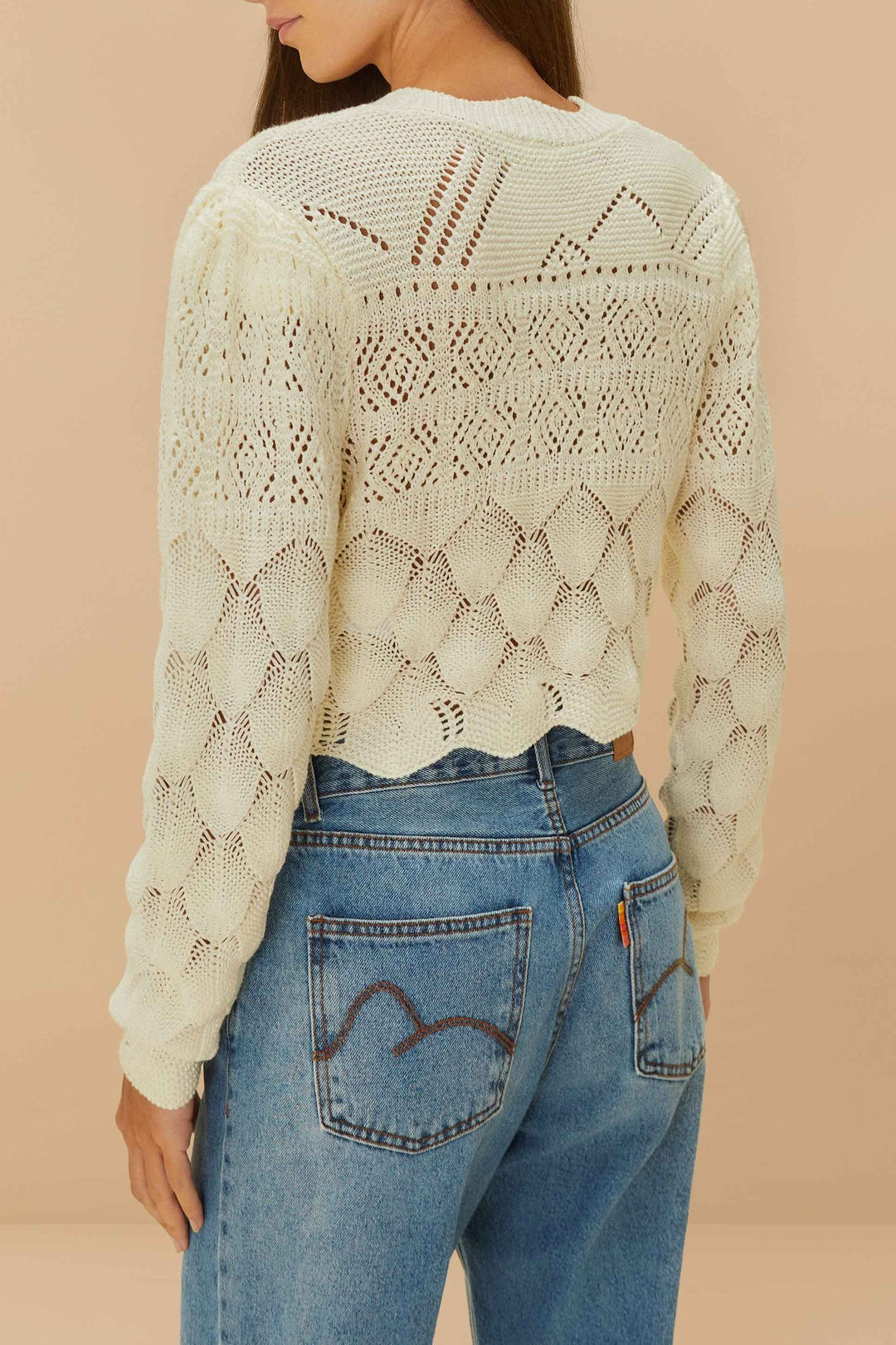 Cardigan Stitch en dentelle - Blanc