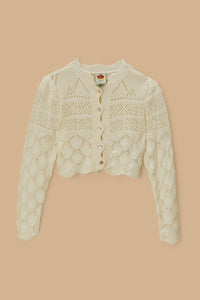 Cardigan Stitch en dentelle - Blanc