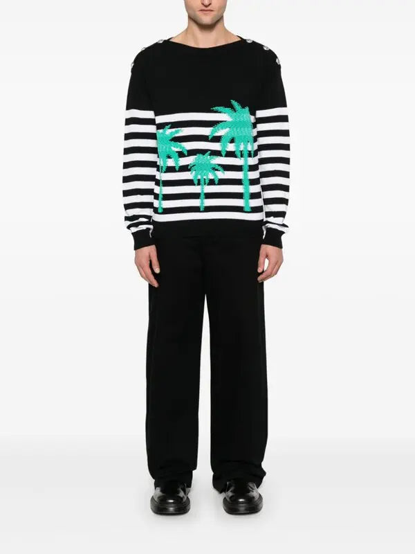 Pull marinière - Noir