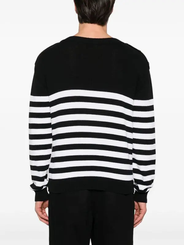 Pull marinière - Noir