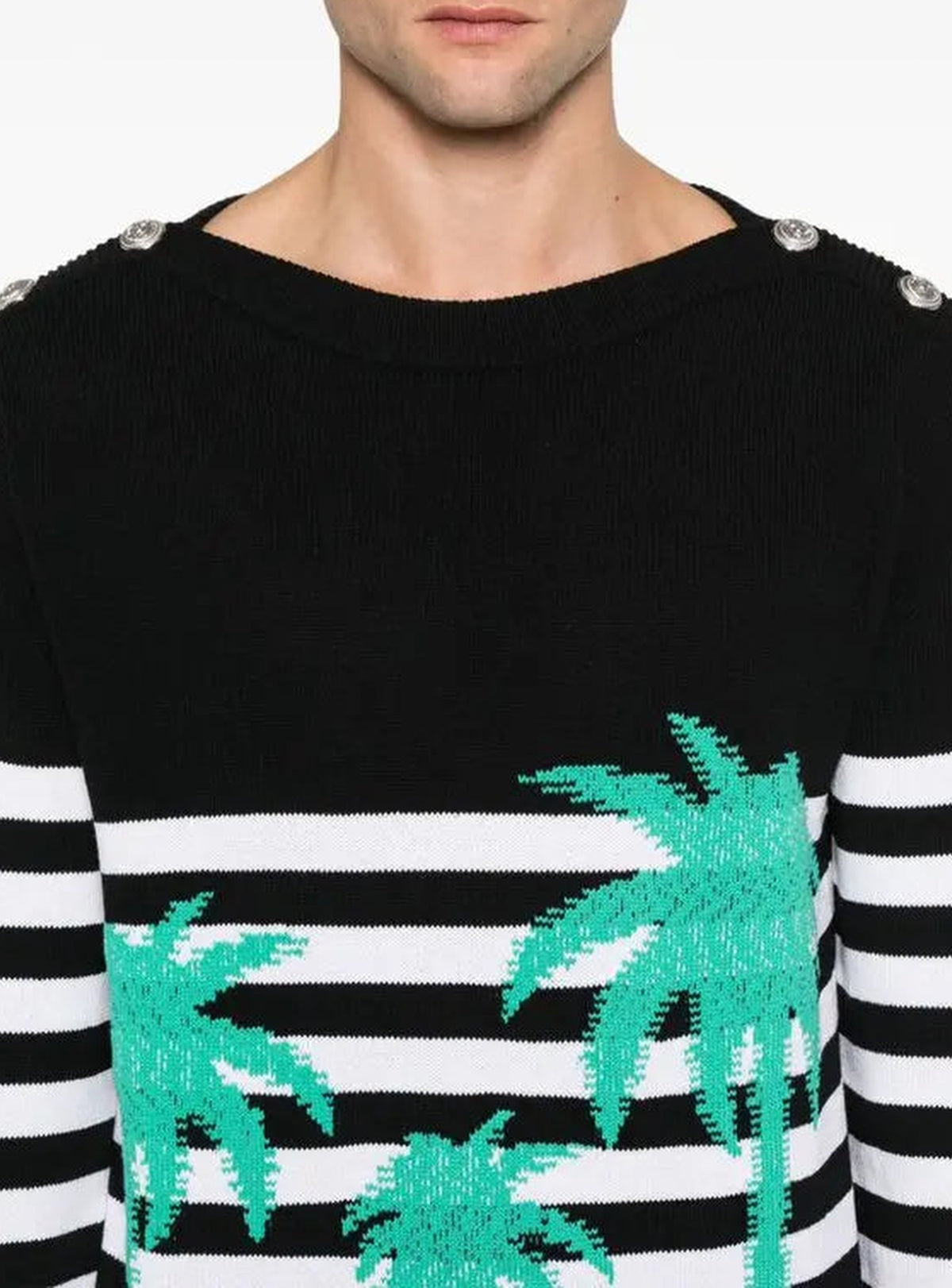 Pull marinière - Noir