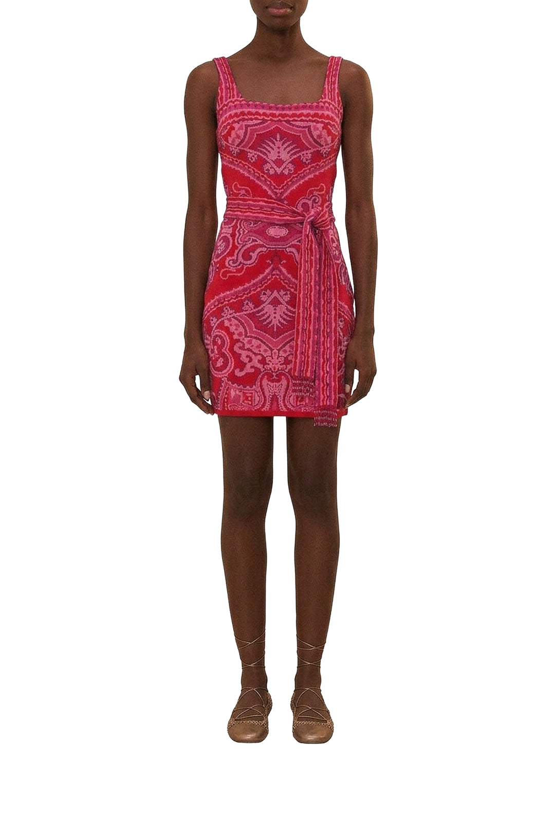 DJV_Paisley Scarf Red Robes courtes - Paisley Scarf Red