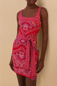 DJV_Paisley Scarf Red Robes courtes - Paisley Scarf Red