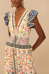 Robe longue Superbloom en coton - Multicolore