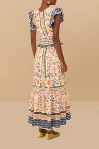 Robe longue Superbloom en coton - Multicolore