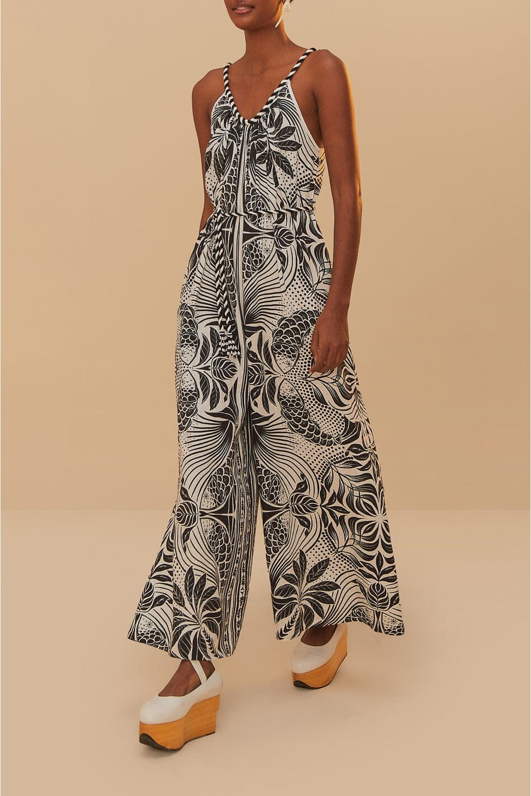 Elegance linen voile jumpsuit - Black