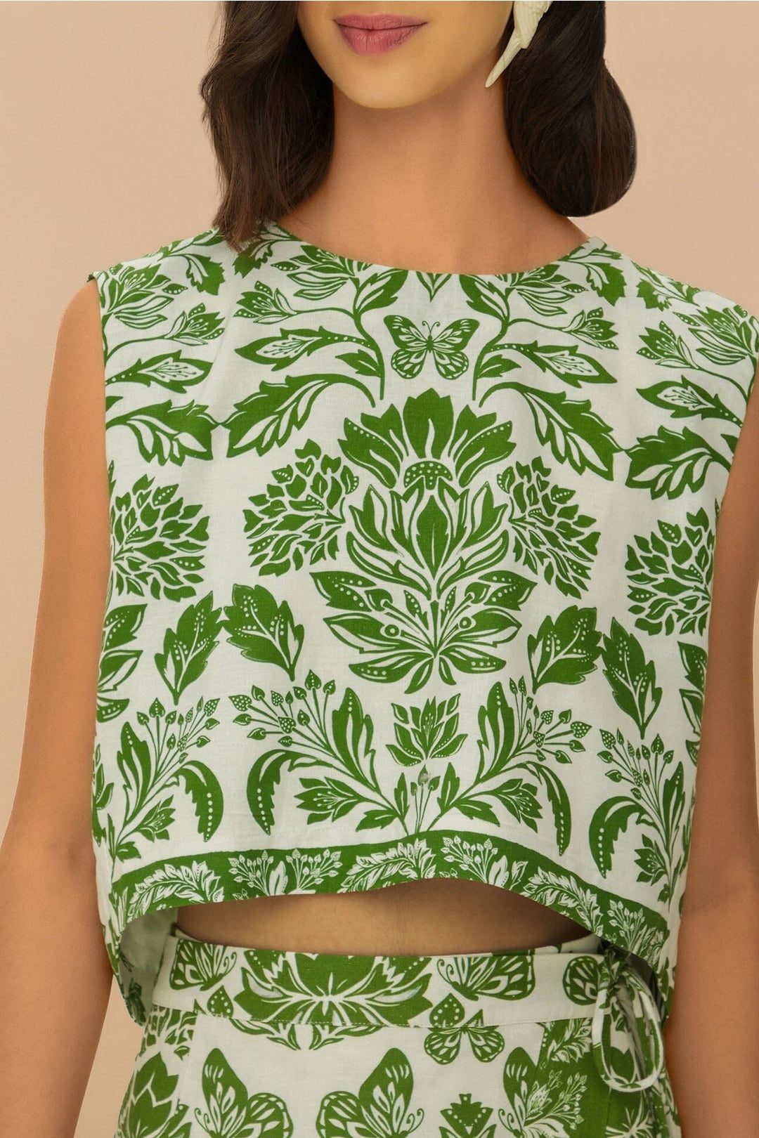 Blouse Delicate Tapestry en lin - Vert