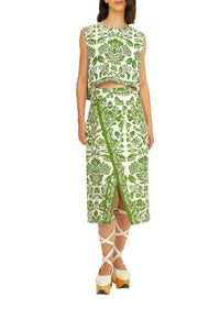 Blouse Delicate Tapestry en lin - Vert