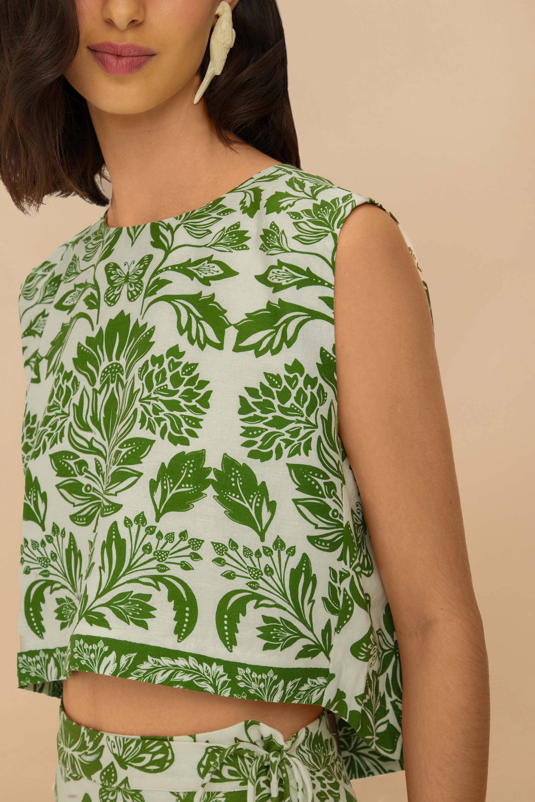 Blouse Delicate Tapestry en lin - Vert