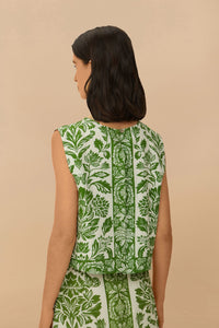 Blouse Delicate Tapestry en lin - Vert