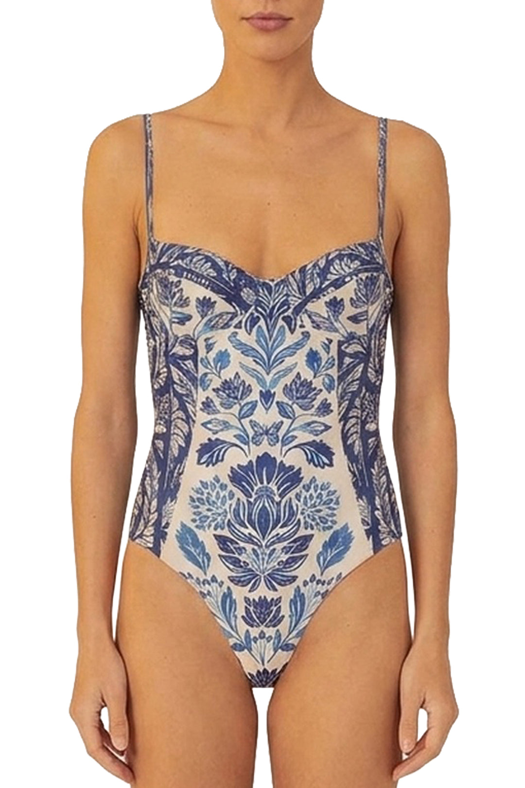 Delicate Tapestry one-piece swimsuit - Blue