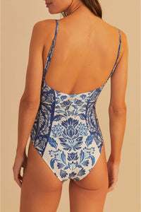 Maillot de bain une pièce Delicate Tapestry - Bleu