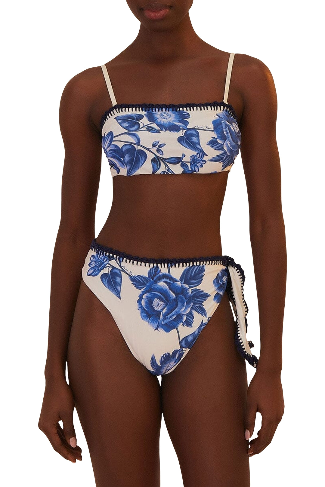 Haut de bikini Floral Cascade - Bleu