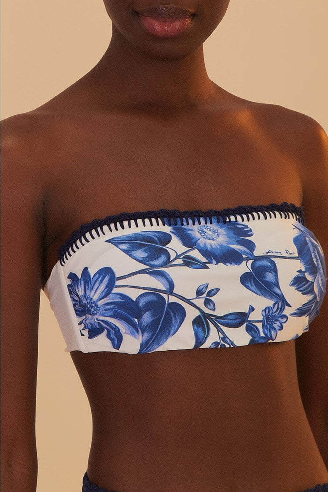 Haut de bikini Floral Cascade - Bleu