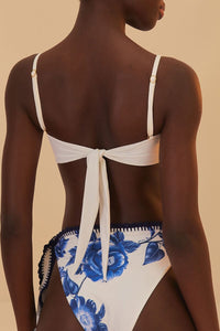 Haut de bikini Floral Cascade - Bleu