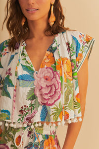 DJV_Sweet Bloom Bouquet Off White Chemises & Blouses - Sweet Bloom Bouquet Off White