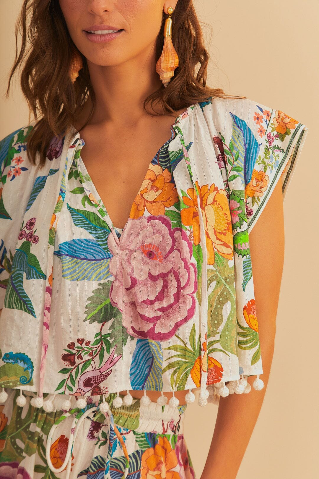 DJV_Sweet Bloom Bouquet Off White Chemises & Blouses - Sweet Bloom Bouquet Off White