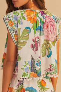 DJV_Sweet Bloom Bouquet Off White Chemises & Blouses - Sweet Bloom Bouquet Off White