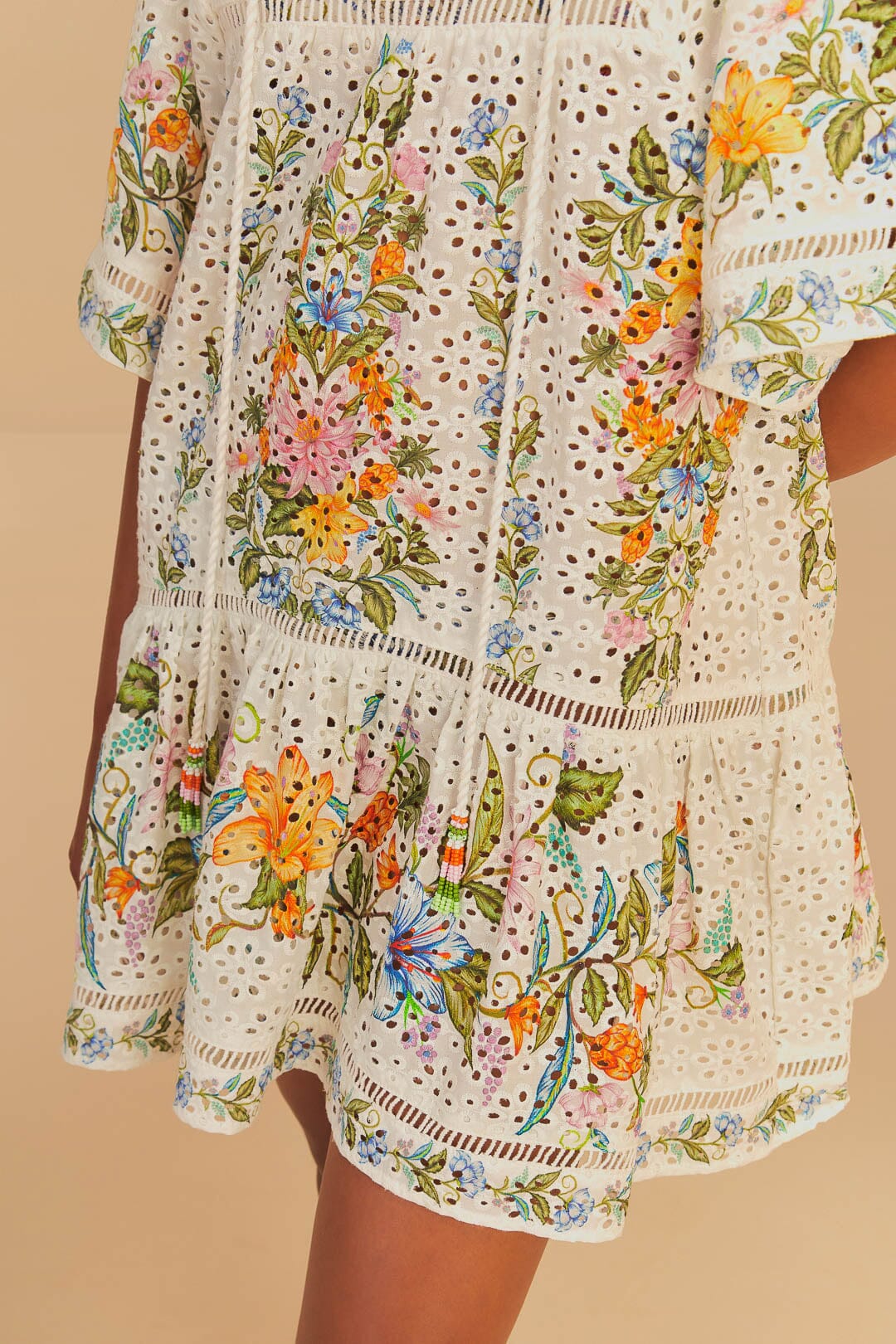 Robe courte Sweet Bloom en coton - Blanc