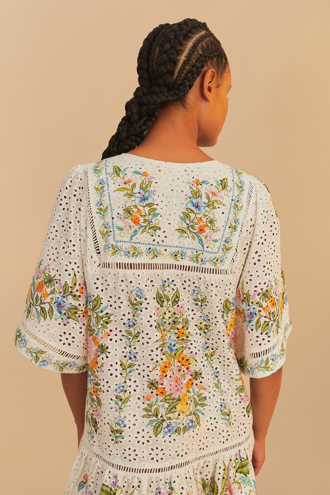 Robe courte Sweet Bloom en coton - Blanc