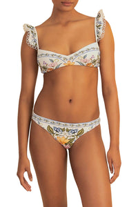 Bas de bikini taille basse Sweet Bloom - Blanc