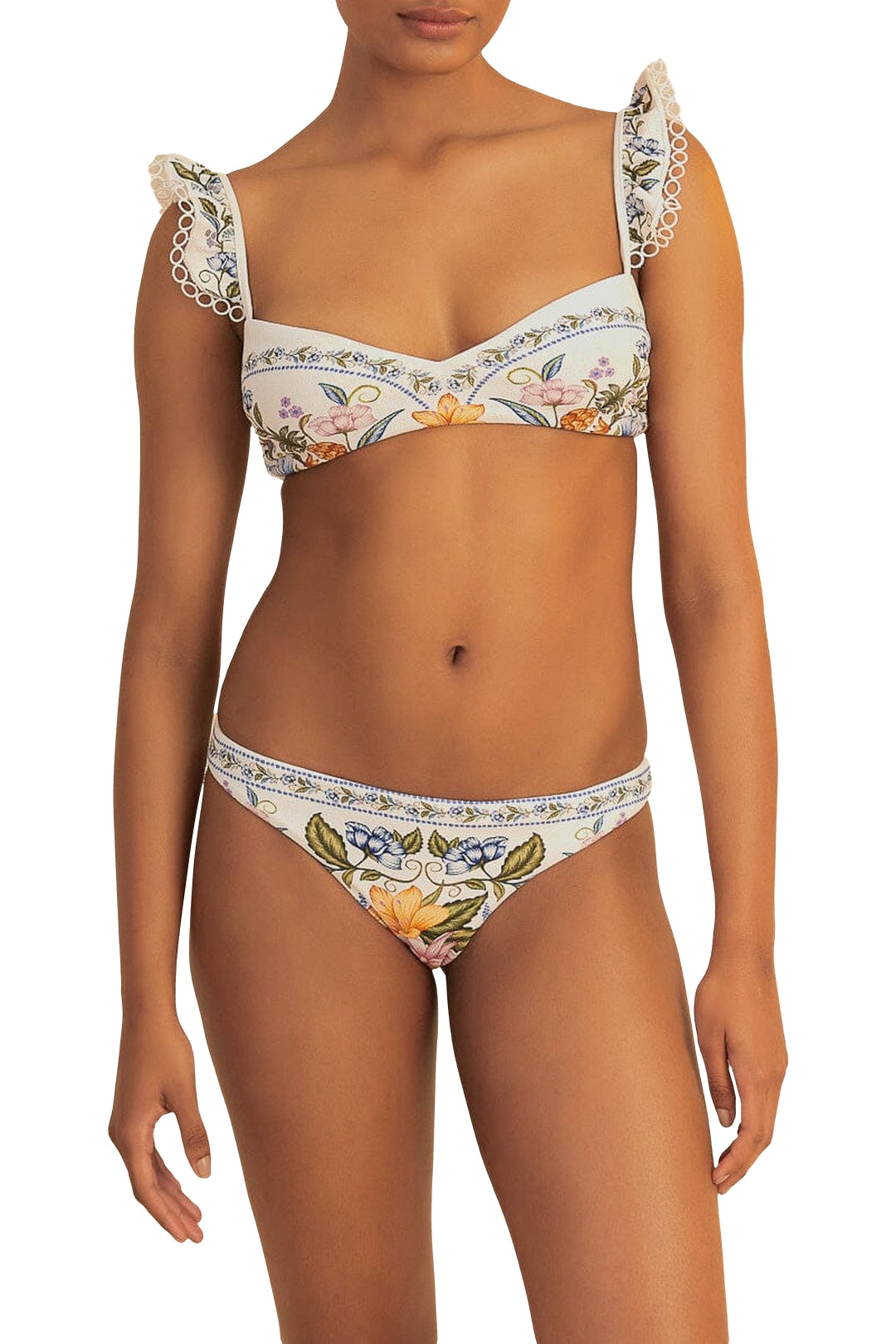 Bas de bikini taille basse Sweet Bloom - Blanc