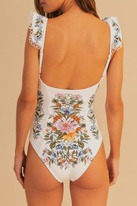 Maillot de bain une pièce Sweet Bloom - Blanc