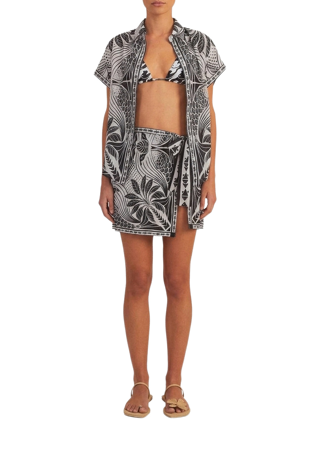 Jupe courte Elegance en coton - Noir