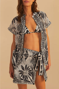 Jupe courte Elegance en coton - Noir