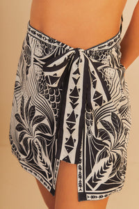 Jupe courte Elegance en coton - Noir