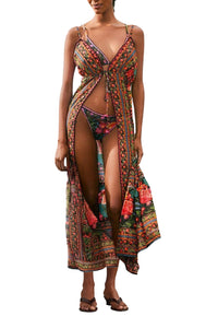 Robe longue Garden en coton - Noir