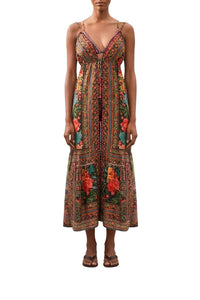 Robe longue Garden en coton - Noir