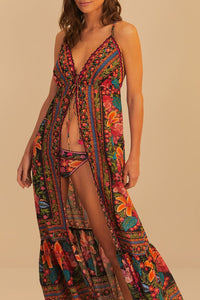 Robe longue Garden en coton - Noir