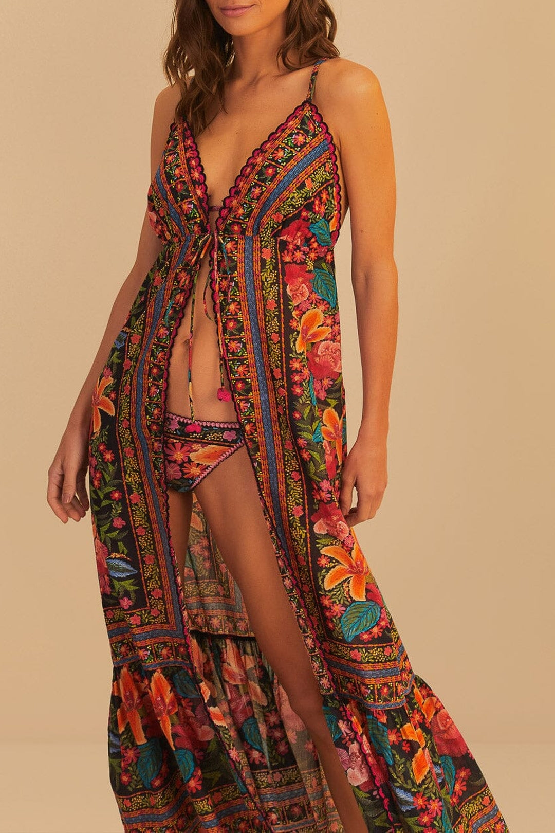 Robe longue Garden en coton - Noir